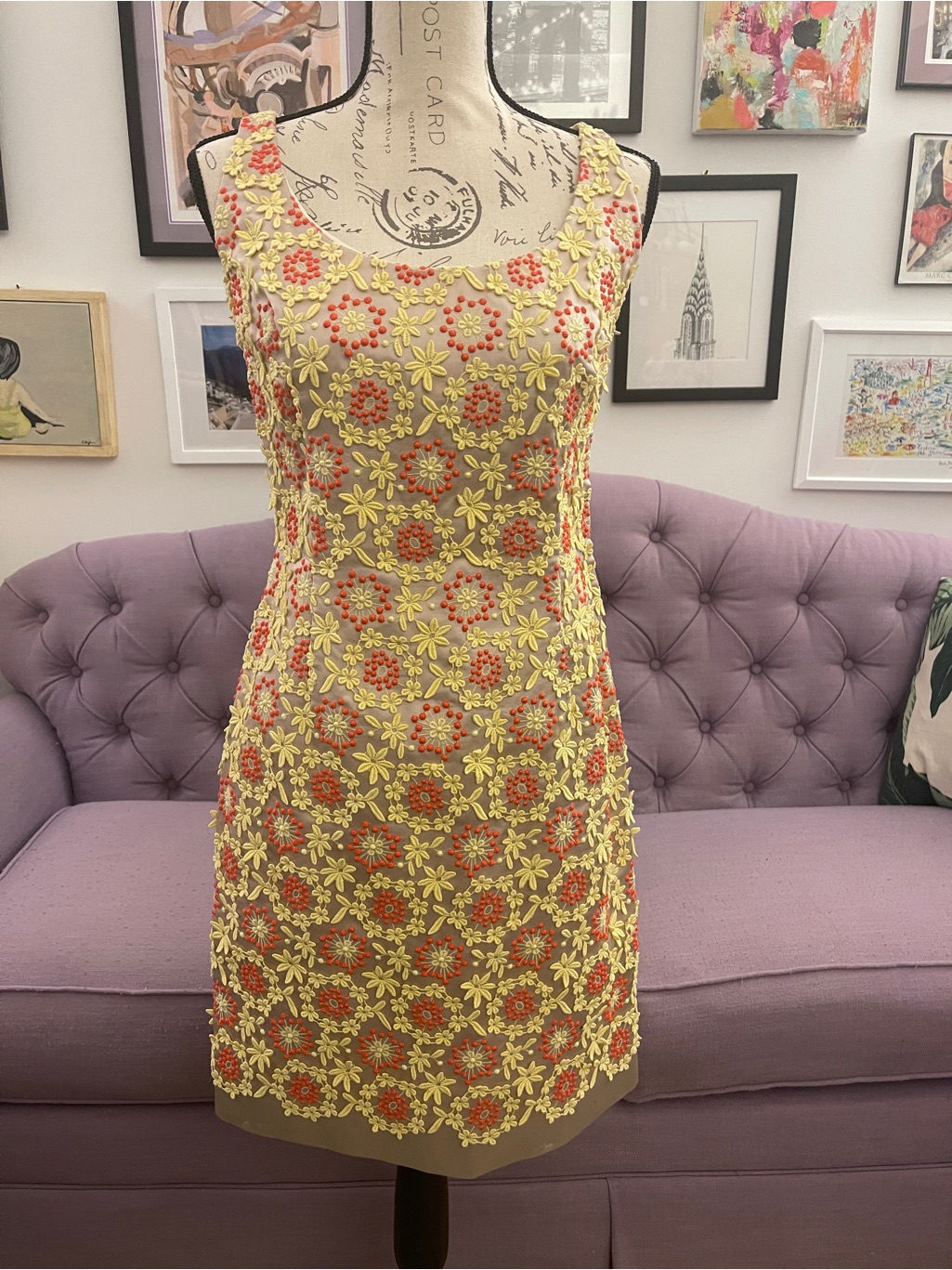 2012 Prada Floral Embroidered Shift Dress 44